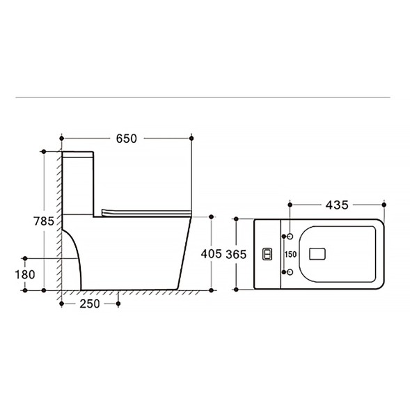 Унитаз-компакт Azario Ferra 365х650х785 напольный, безободковый, с быстросъемным сиденьем микролифт (AZ-1015)
