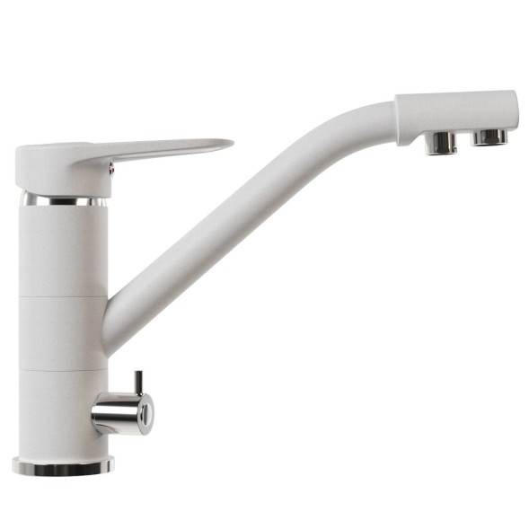 Смеситель для кухни 40к MIXLINE ML-GS05 (331) белый с вых. для питьевого фильтра - 00-00001900 