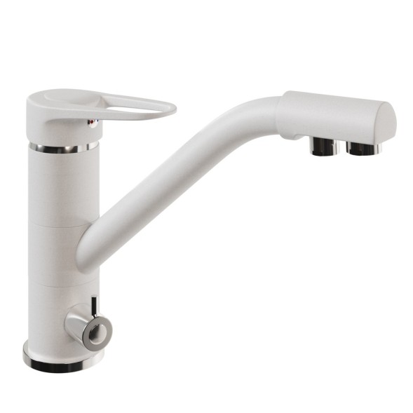 Смеситель для кухни 40к MIXLINE ML-GS05 (331) белый с вых. для питьевого фильтра - 00-00001900 