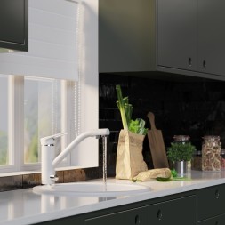Смеситель для кухни 40к MIXLINE ML-GS05 (331) белый с вых. для питьевого фильтра - 00-00001900