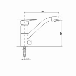 Смеситель для кухни 40к MIXLINE ML-GS05 (331) белый с вых. для питьевого фильтра - 00-00001900