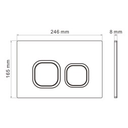 Кнопка смыва WAVE А1 универсальная БЕЛАЯ АБС квадратная - 552525 
