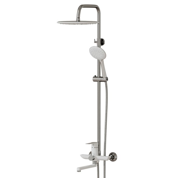 Душевая система 35к MIXLINE ML2415 излив лейка 3 позиции +лейка &amp;quot;Тропический душ&amp;quot; ХРОМ/БЕЛЫЙ - ML2415 