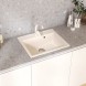 Мойкa ML-GMU04 УЛЬТРА прямоугольная, белый камень, 565*495 мм (глуб. чаши 175) - 00-001410 