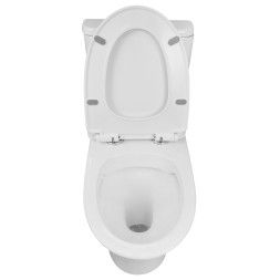 Унитаз-моноблок AZARIO Sente 375х665x785 напольный, безободковый, горизонтальный слив, сиденье дюропласт микролифт (AZ-8614)