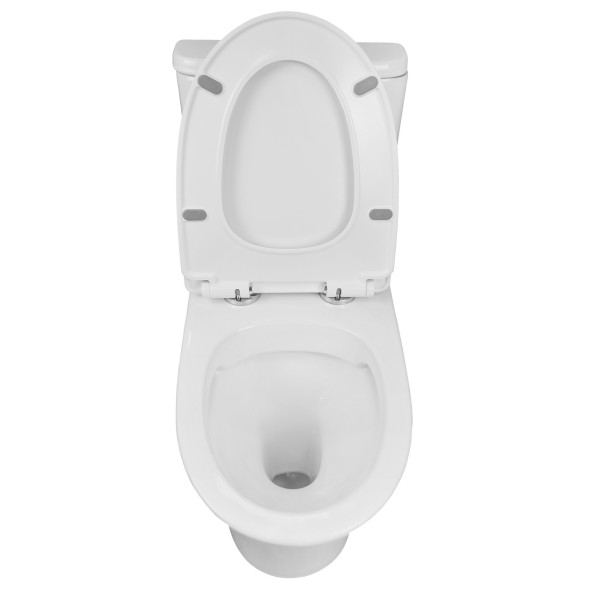 Унитаз-моноблок AZARIO Sente 375х665x785 напольный, безободковый, горизонтальный слив, сиденье дюропласт микролифт (AZ-8614)