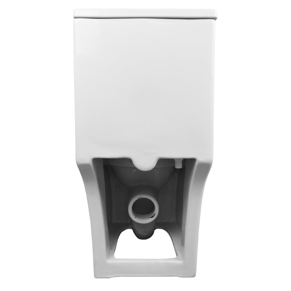 Унитаз-моноблок AZARIO Sente 375х665x785 напольный, безободковый, горизонтальный слив, сиденье дюропласт микролифт (AZ-8614)