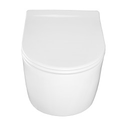 Унитаз подвесной Creo Ceramique RENNES 550х365х370, безободковый с тонким сидением микролифт (RE1100R+RE1001T/AR1001T)