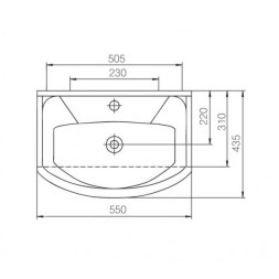 Раковина накладная "Элеганс-55" белая (Rosa) - 4620008195551