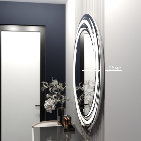 Зеркало MIXLINE &amp;quot;Беатрис&amp;quot; D800 сенсорный выключатель, светодиодная подсветка,с гравировкой - MLZ.Be.8.1.2 