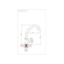 Смеситель для кухни 1/2 кер CN4195 CRON МОНО, п/гайку, ХРОМ - CN4195