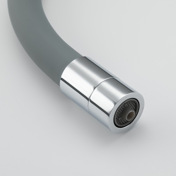 Смеситель для кухни 35к G4398-30 GAPPO гибкий излив, с вых. для питьевого фильтра, СЕРЫЙ-хром - G4398-30 