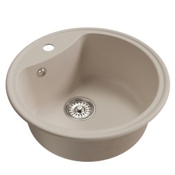 Мойкa ML-GM09 КОМФОРТ круглая, белая (331), 510 мм (глуб. чаши 190) - 00-00009282 