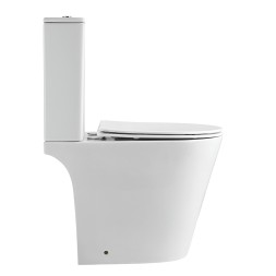 Унитаз-компакт безободковый WAVE NORD Tornado(3.0),гор,ниж,2-кн.арм,сид.полипр,м/л,быстр,БЕЛЫЙглянец - 555040 