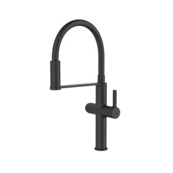 Смеситель для кухни 30к IDDIS IKNBLFFi05 &amp;quot;Ikon&amp;quot; с вых для пит. фильтра выс.гибкий излив ЧЕРНЫЙ мат. - IKNBLFFi05 