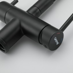 Смеситель для кухни 35к G4398-36 GAPPO гибкий излив, с вых. для питьевого фильтра, ЧЕРНЫЙ - G4398-36 