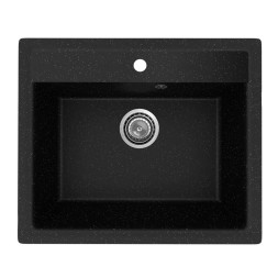 Мойкa ML-GMU04 УЛЬТРА прямоугольная, черный камень, 565*495 мм (глуб. чаши 175) - 00-001413 