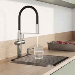 Смеситель для кухни 30к IDDIS IKNBNFFi05 &amp;quot;Ikon&amp;quot; с вых для пит. фильтра выс.гибкий излив САТИН - IKNBNFFi05 