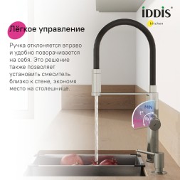 Смеситель для кухни 30к IDDIS IKNBNFFi05 &amp;quot;Ikon&amp;quot; с вых для пит. фильтра выс.гибкий излив САТИН - IKNBNFFi05 