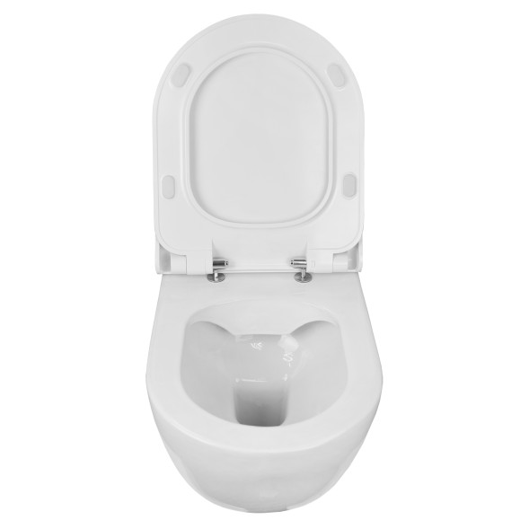 Унитаз подвесной Seramiksan Ocean plus 360х520х350 безободковый, с тонким сиденьем микролифт, белый (Ocean plus)