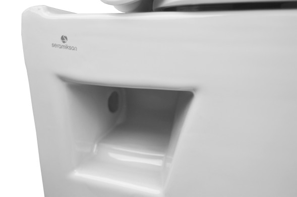 Унитаз подвесной Seramiksan Ocean plus 360х520х350 безободковый, с тонким сиденьем микролифт, белый (Ocean plus)