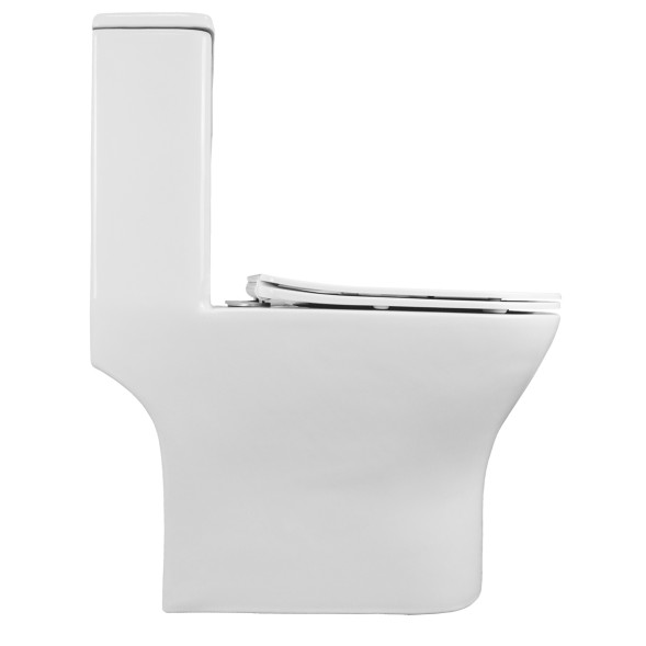 Унитаз-моноблок AZARIO Terni 670x350x760 горизонтальный слив, быстросъемное сиденье микролифт (AZ-8618)