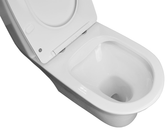 Унитаз-моноблок AZARIO Terni 670x350x760 горизонтальный слив, быстросъемное сиденье микролифт (AZ-8618)