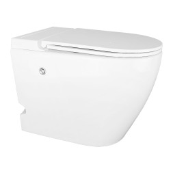 Унитаз импульсный Azario 360х570х450 напольный, полукруглый, быстросъемное сиденье микролифт (AZ-102)