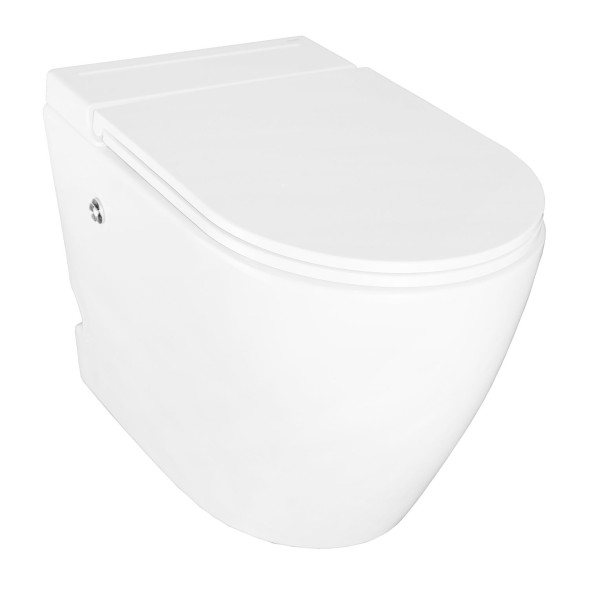 Унитаз импульсный Azario 360х570х450 напольный, полукруглый, быстросъемное сиденье микролифт (AZ-102)