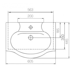 Раковина накладная "Элегия-60" белая (Rosa) - 4620008190433