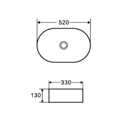 Раковина Azario 520х330х130 накладная, белый (AZ-1048)