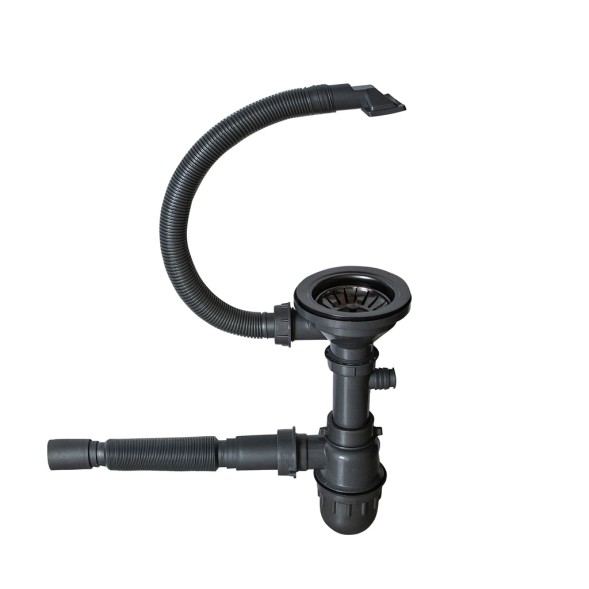 Мойка настол.монтаж 72х40 (3,0) 2-х ЧАШЕВАЯ вып 3 1/2  MIXLINE PRO 22см с сифоном (черный графит) - 547241 