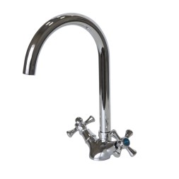 Смеситель для кухни 1/2 кер CN4242-2 CRON высокий пов. излив, п/гайку, ХРОМ - CN4242-2