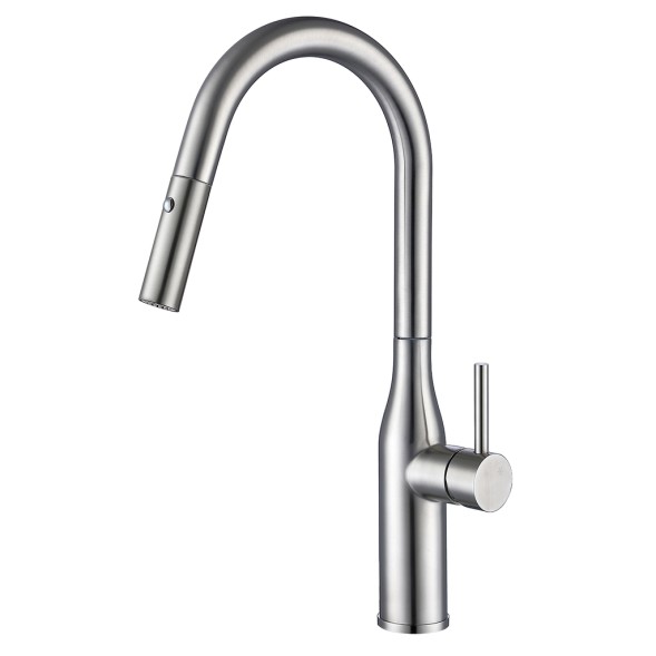 Смеситель для кухни 35к G4398-45 GAPPO нерж. сталь, высокий выдвижной излив, САТИН - G4398-45 