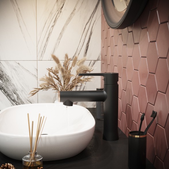 Смеситель для раковины 35k MIXLINE ML23-04 &amp;quot;Round Black&amp;quot; ЧЕРНЫЙ - ML23-04 