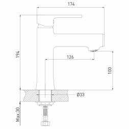 Смеситель для раковины 35k MIXLINE ML23-04 &amp;quot;Round Black&amp;quot; ЧЕРНЫЙ - ML23-04 