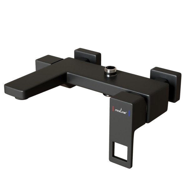 Душевая система 35к MIXLINE ML34-06 &amp;quot;Solo Black&amp;quot; излив лейка 3 поз.+лейка&amp;quot;Тропический душ&amp;quot; ЧЕРНЫЙ - ML34-06 