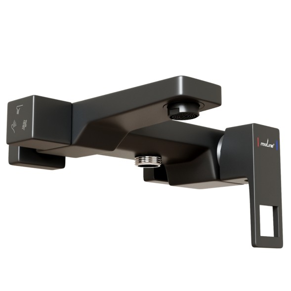 Душевая система 35к MIXLINE ML34-06 &amp;quot;Solo Black&amp;quot; излив лейка 3 поз.+лейка&amp;quot;Тропический душ&amp;quot; ЧЕРНЫЙ - ML34-06 