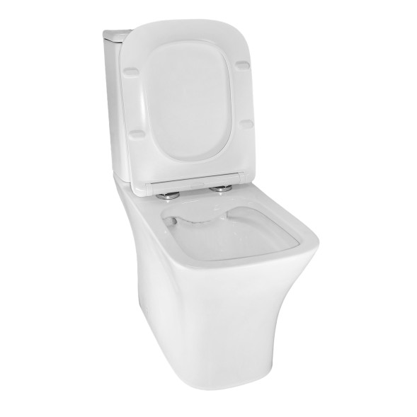 Унитаз-компакт Azario Kashmir 340х650х770 напольный, безободковый, в комплекте с быстросъемным сиденьем микролифт (AZ-9143S)