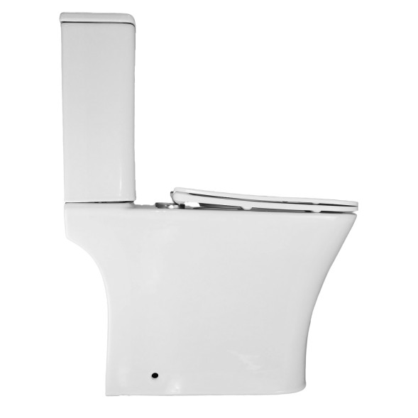 Унитаз-компакт Azario Kashmir 340х650х770 напольный, безободковый, в комплекте с быстросъемным сиденьем микролифт (AZ-9143S)