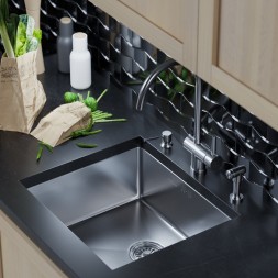 Мойка подст.монтаж 50х44 (3,0) вып 3 1/2  MIXLINE PRO 20см с сифоном (сатин) - 548568 