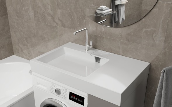 Раковина подвесная Azario Ritsa 801х503х95 над стиральной машиной, белый (CS00093810)