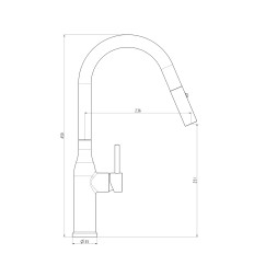 Смеситель для кухни 35к G4398-46 GAPPO нерж. сталь, высокий выдвижной излив, ЧЕРНЫЙ - G4398-46 