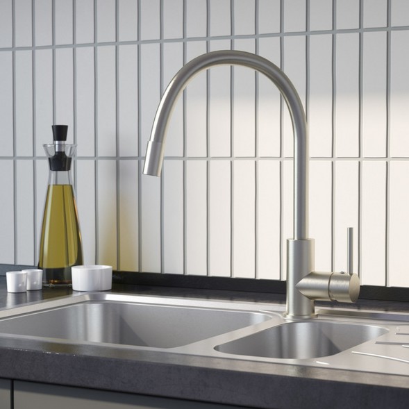 Смеситель для кухни 35к IDDIS K36BNJ0i05 &amp;quot;Kitchen 360&amp;quot; гибкий силиконовый излив, САТИН - K36BNJ0i05 