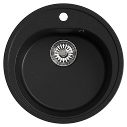 Мойкa ML-GM11 КОМФОРТ круглая, ультра-черная (344), 500мм (глуб. чаши 180) - 00-00009310 