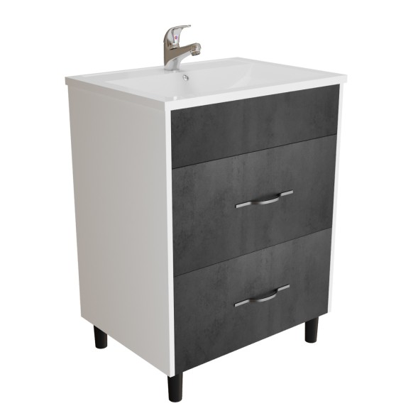 Тумба д/ванной &amp;quot;Сура-60&amp;quot;  под раковину МАРГО-60 (MIXLINE) (ПВХ) - 554991 