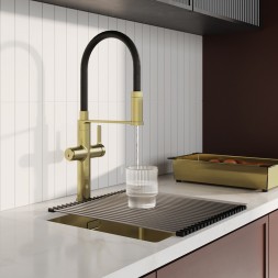 Смеситель для кухни 30к IDDIS IKNMGFFi05 &amp;quot;Ikon&amp;quot; с вых для пит. фильтра выс.гибкий излив ЗОЛОТО мат. - IKNMGFFi05 