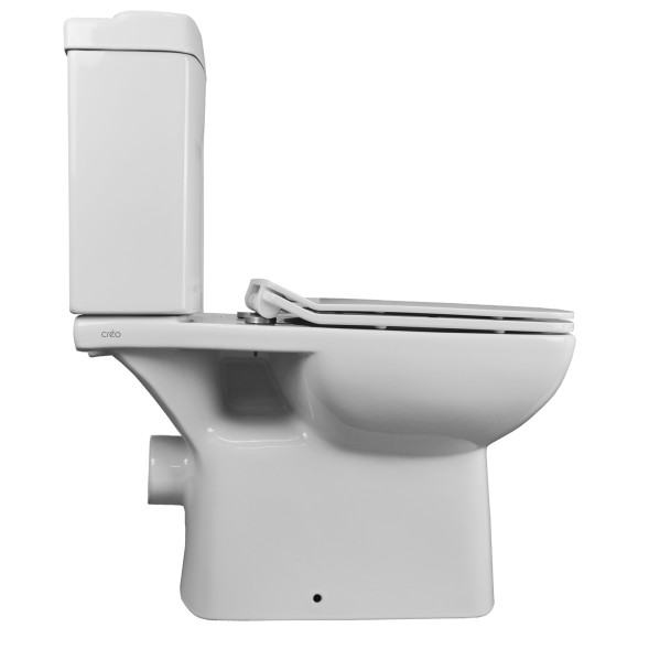 Унитаз-компакт Creo Ceramique TOURS 370х700х790 напольный, с тонкой крышкой и быстросъемным сиденьем микролифт (TO1003N+TO1002RS)