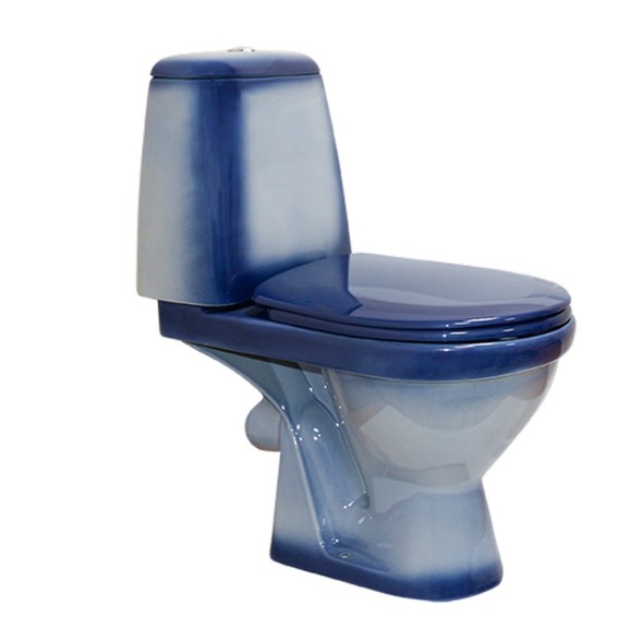 Унитаз-компакт &amp;quot;Премьер&amp;quot; синий (гориз, нижн, сид. полип., 2-кн.арм) (Rosa) - 4620008191171 