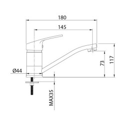 Смеситель для раковины 35к Milardo SIMSBR0M01 "Simp" пов излив ХРОМ - SIMSBR0M01